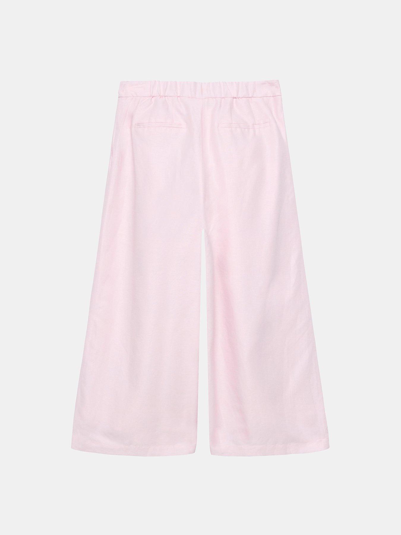 Image 6 of 6 of Mint Velvet Linen Crop Trouser - Pink