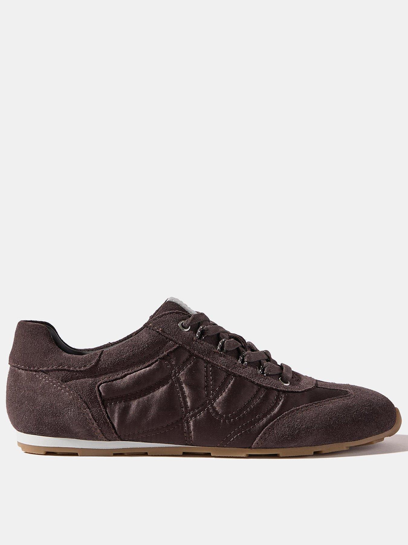 Mint Velvet Rach Chocolate Suede Trainers - Brown