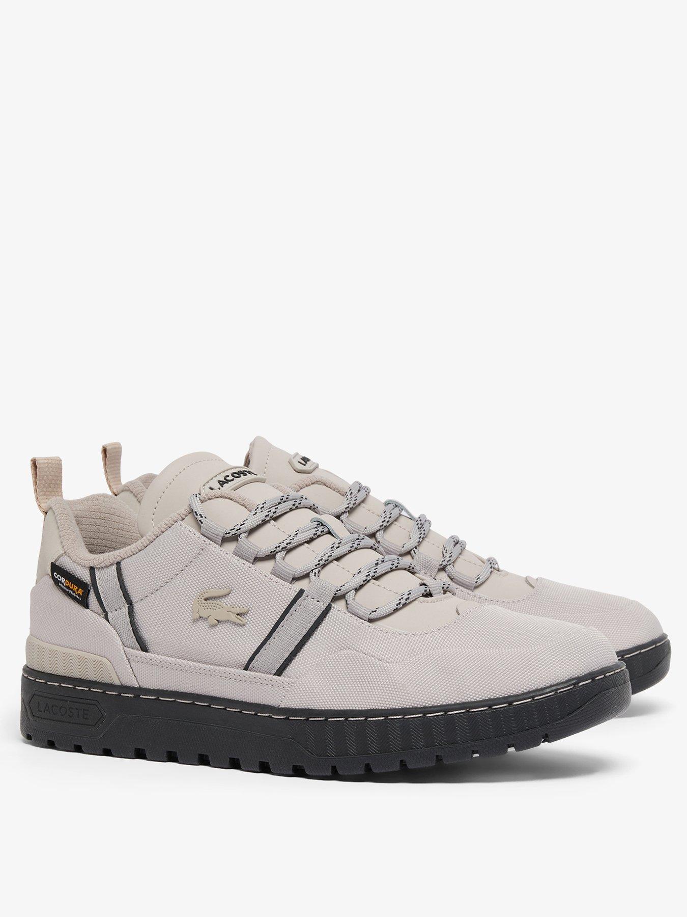 Image 2 of 6 of Lacoste Mens Cordura Chunky Tread Lace-Up Trainers - Grey
