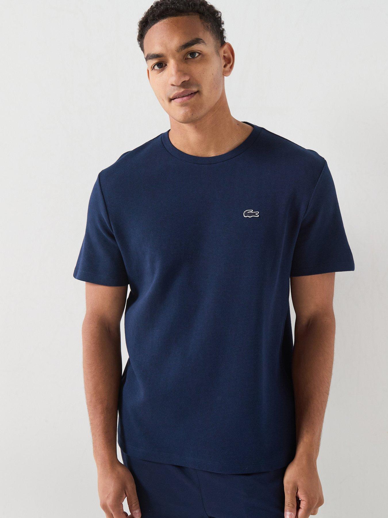 Lacoste Soft Waffle Relaxed Fit Loungewear T-Shirt - Navy