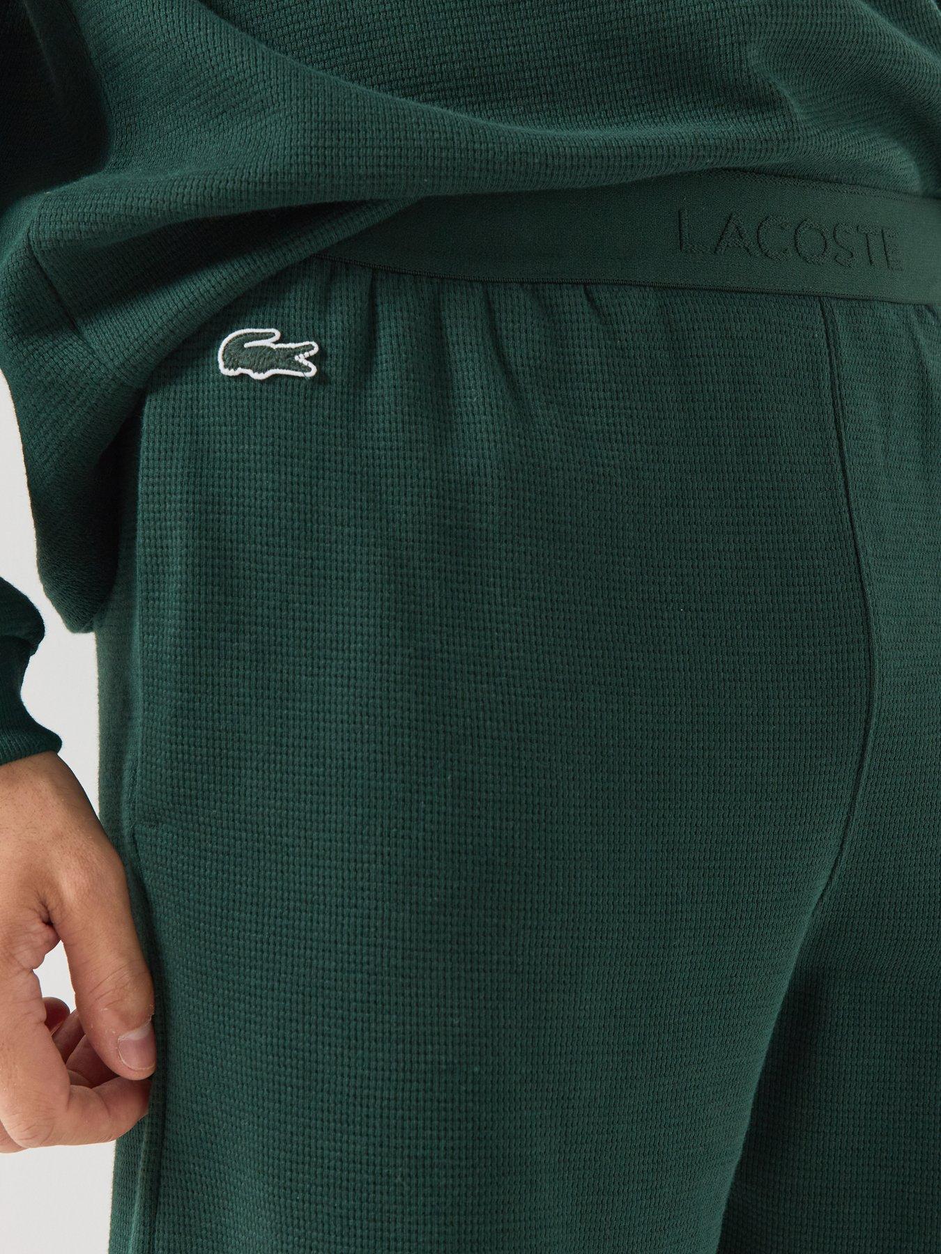 Image 4 of 6 of Lacoste Soft Waffle Loungewear Shorts - Dark Green