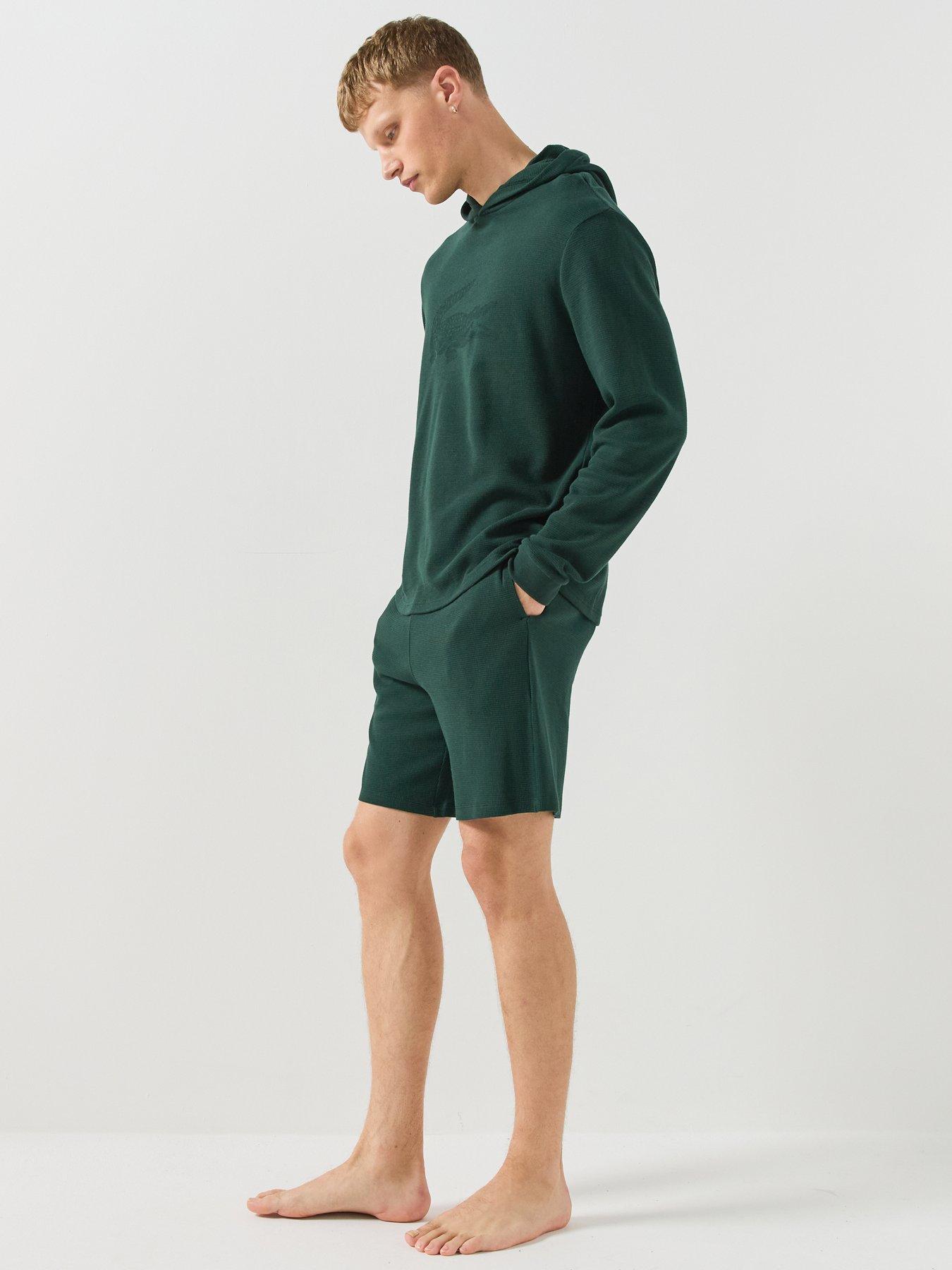 Image 5 of 6 of Lacoste Soft Waffle Loungewear Shorts - Dark Green