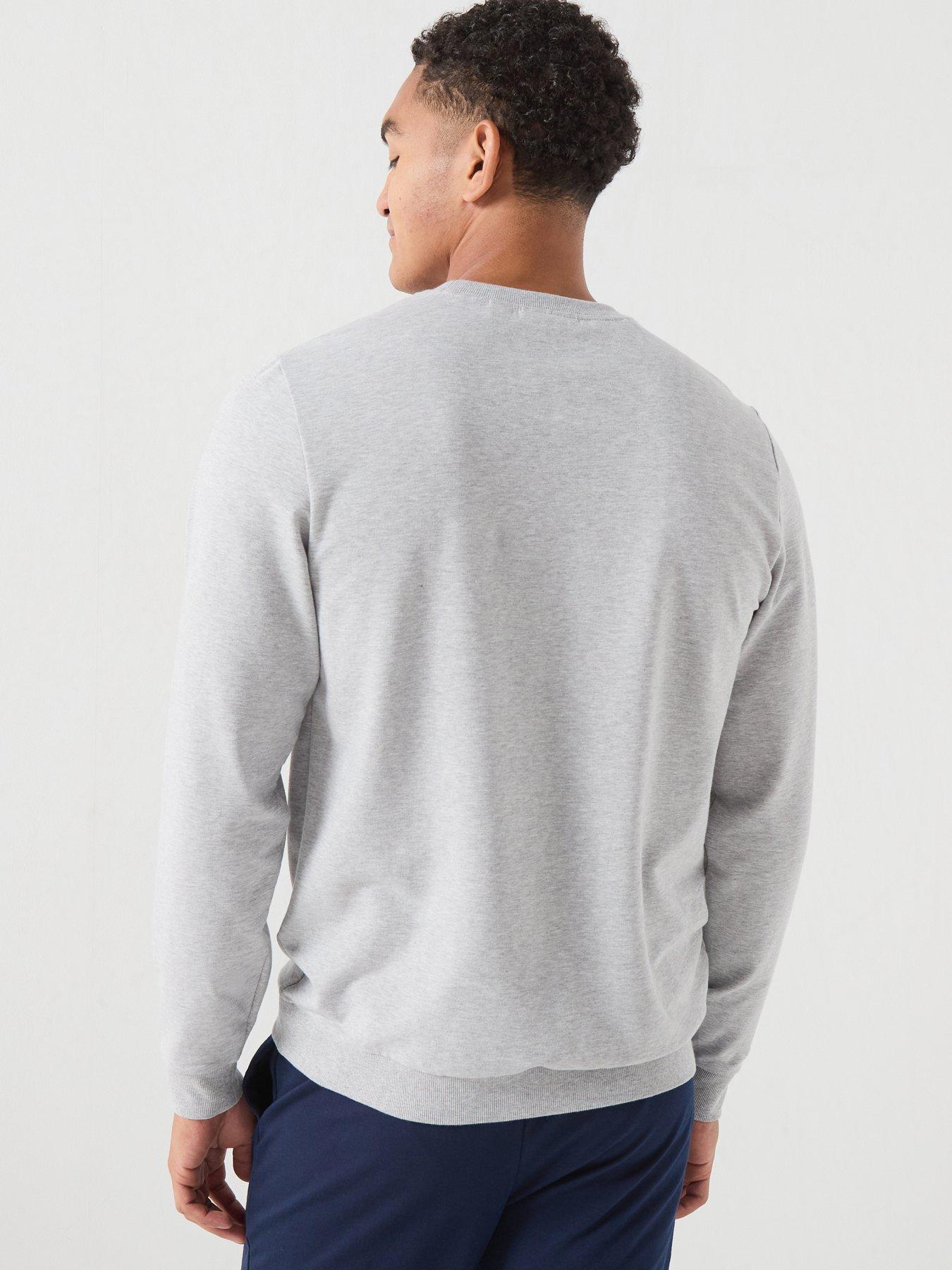 Image 2 of 6 of Lacoste Fleece Loungewear Sweatshirt - Light Grey