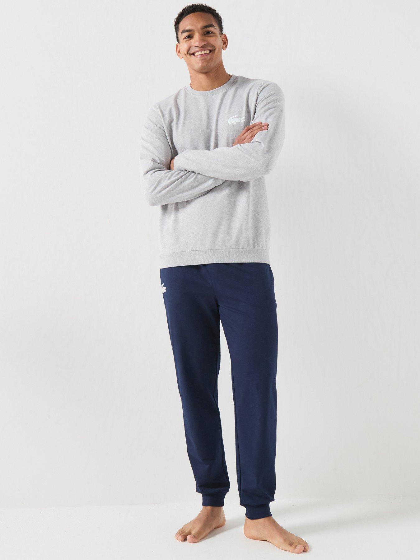 Image 3 of 6 of Lacoste Fleece Loungewear Sweatshirt - Light Grey