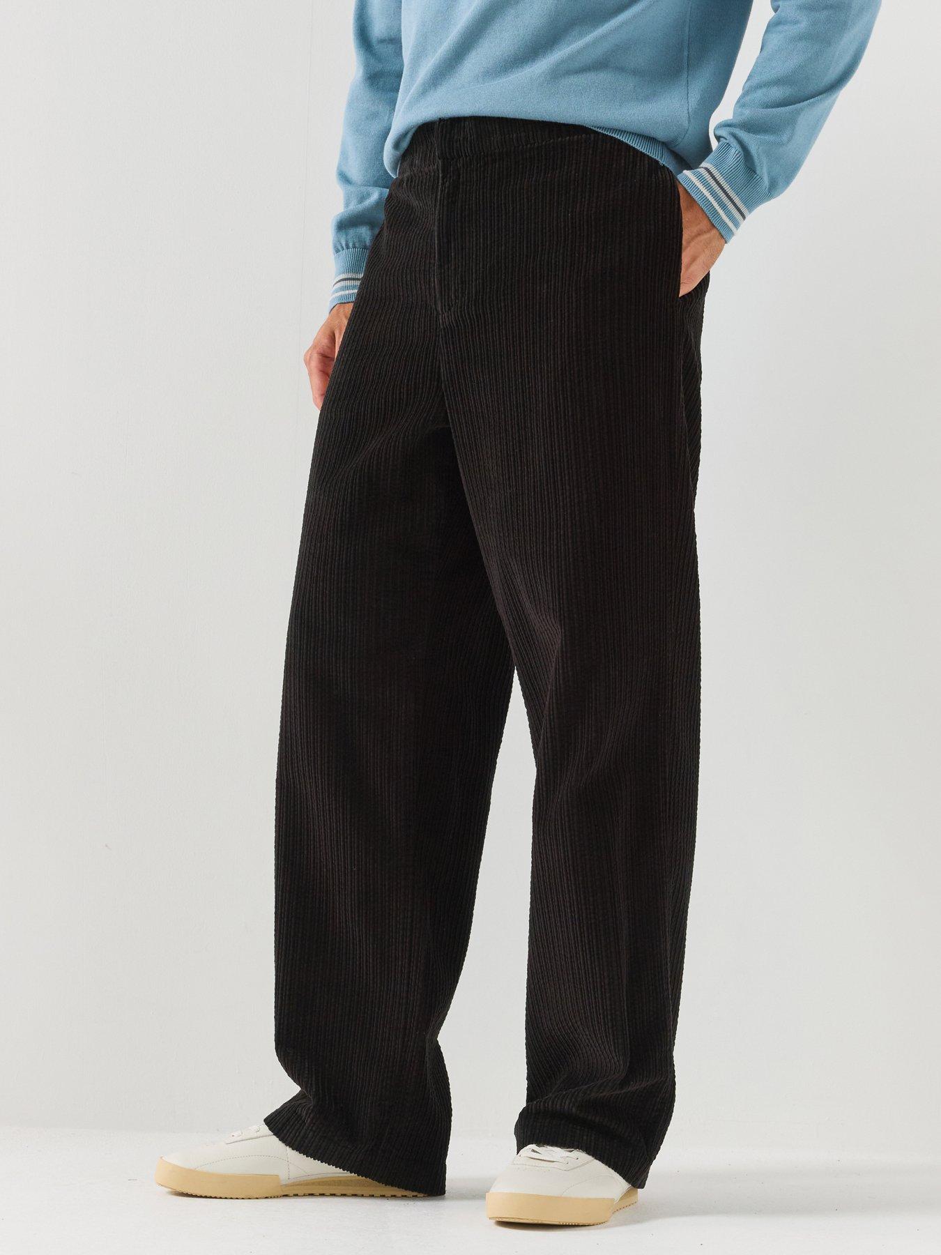Lacoste Relaxed Fit Elasticated Corduroy Trousers - Black