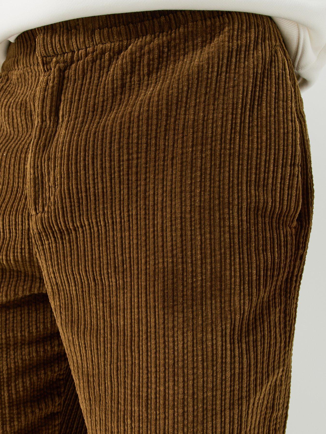 Image 6 of 6 of Lacoste Relaxed Fit Elasticated Corduroy Trousers - Brown