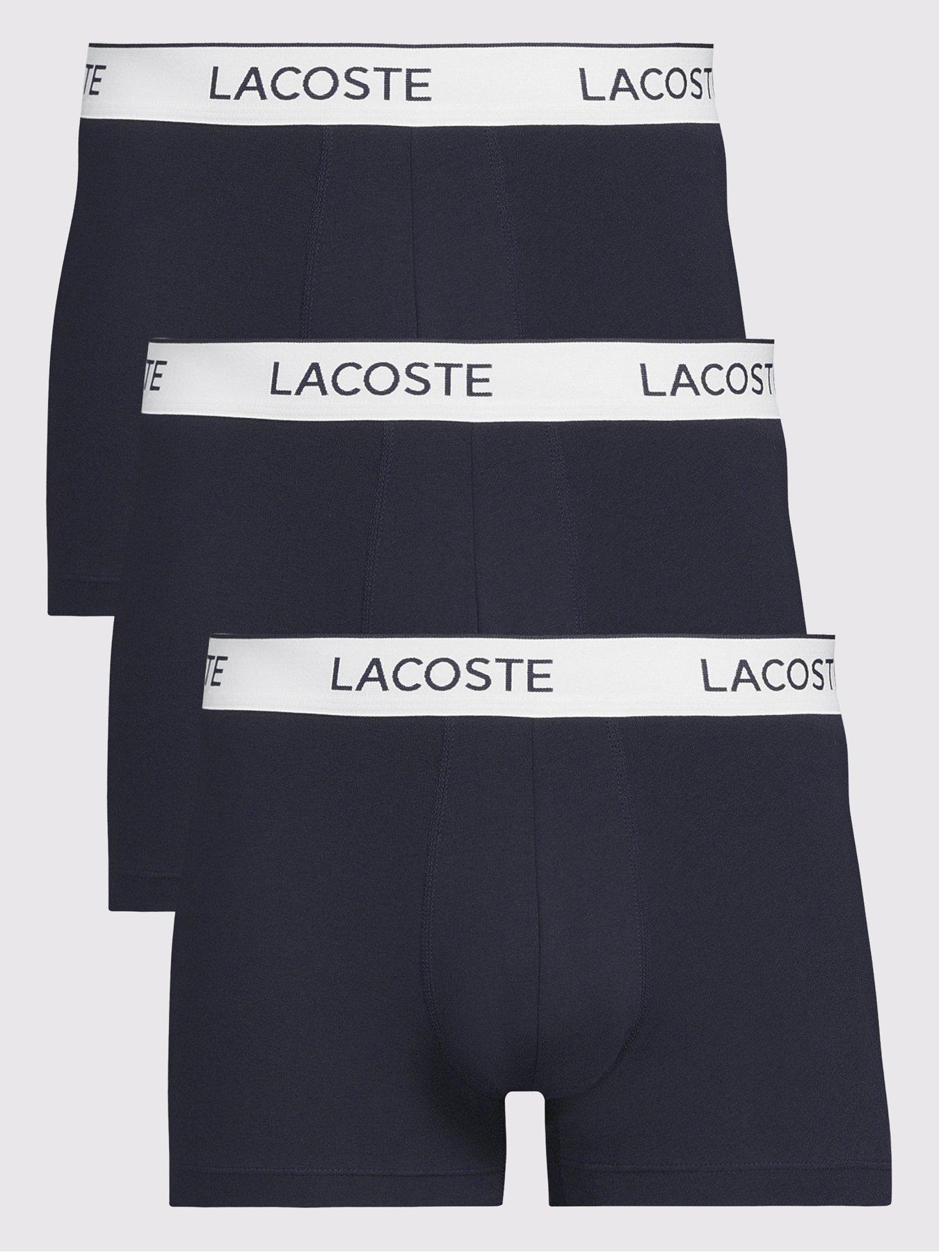 Image 1 of 3 of Lacoste 3 Pack Cotton Stretch Trunks - Navy