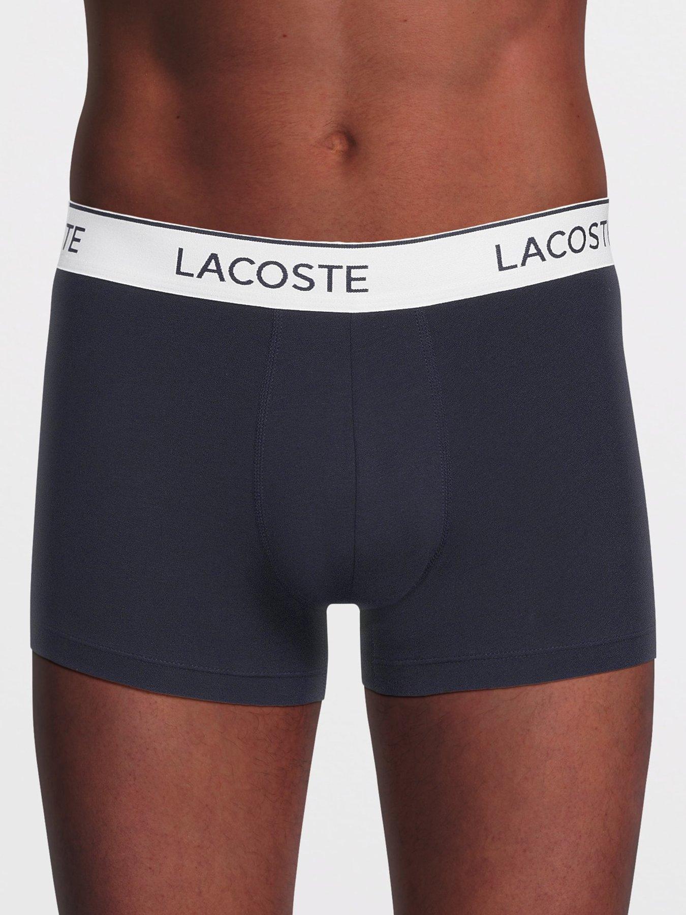 Image 2 of 3 of Lacoste 3 Pack Cotton Stretch Trunks - Navy
