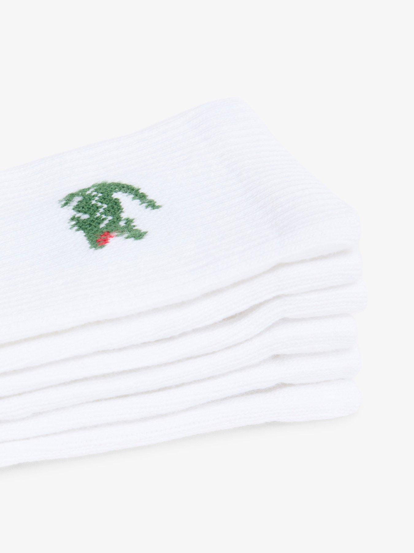 Image 2 of 3 of Lacoste Lacoste 3 Pack Crew Socks - White