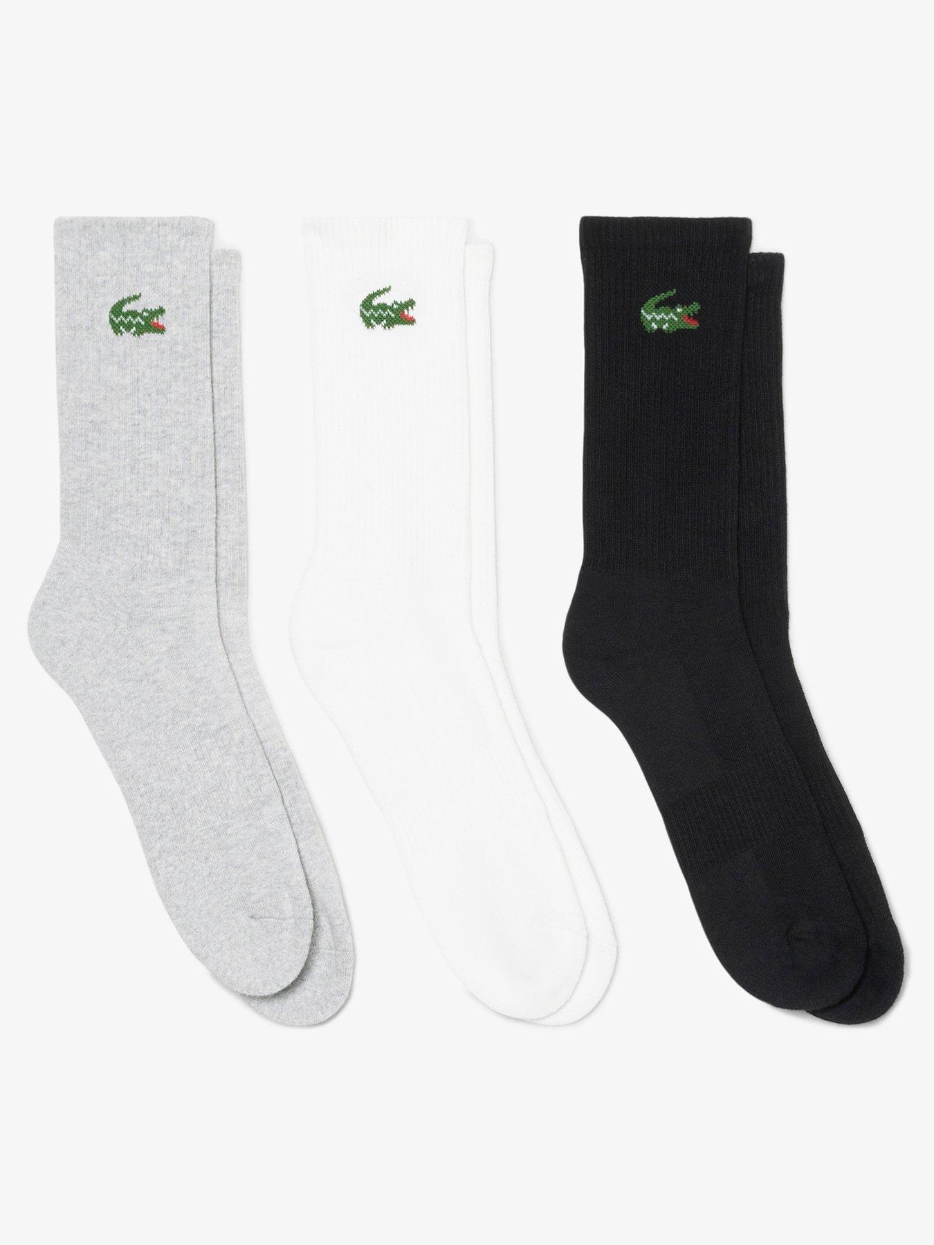 Image 1 of 3 of Lacoste 3 Pack Crew Socks - Multi