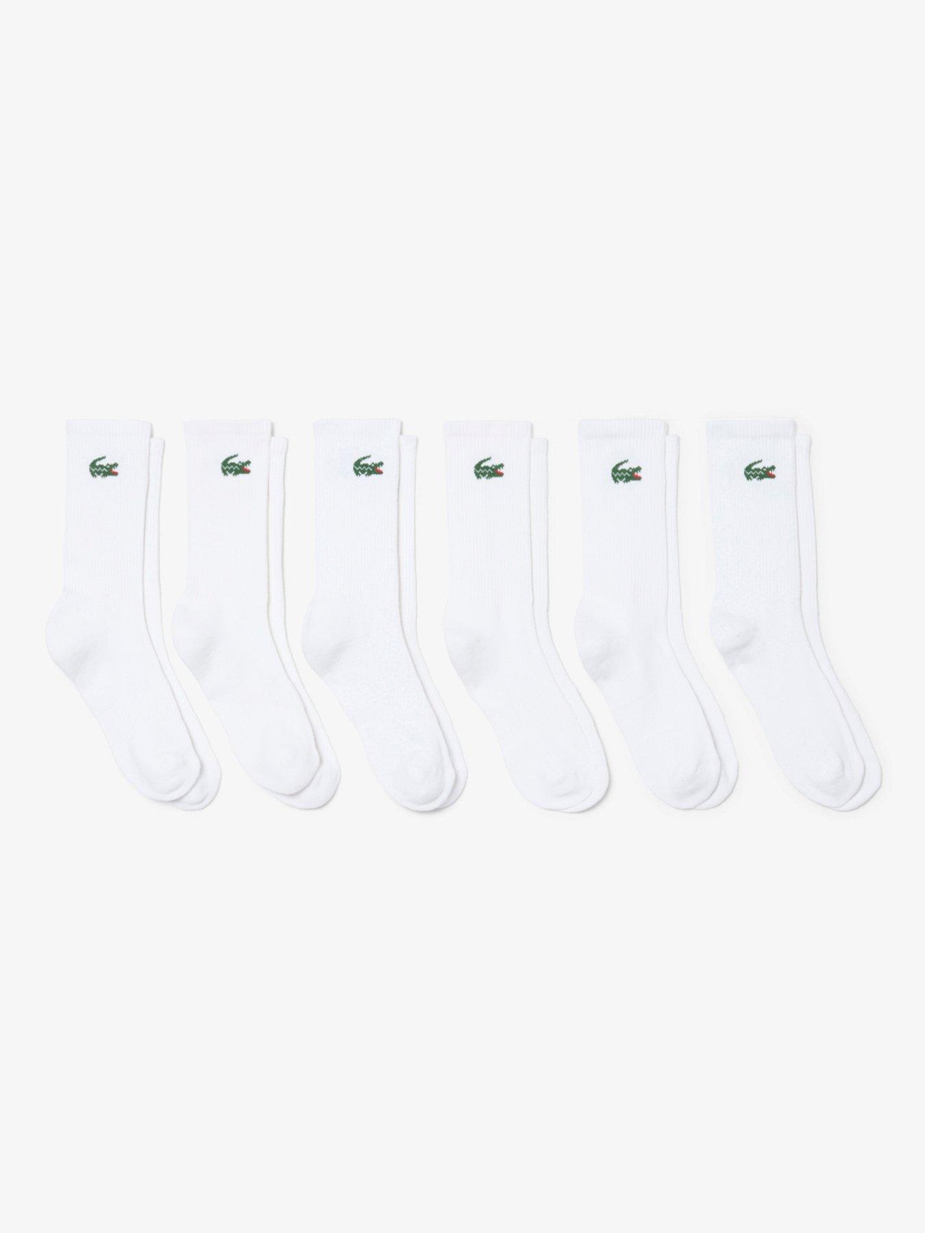 Image 1 of 3 of Lacoste Lacoste 6 Pack Crew Socks - White