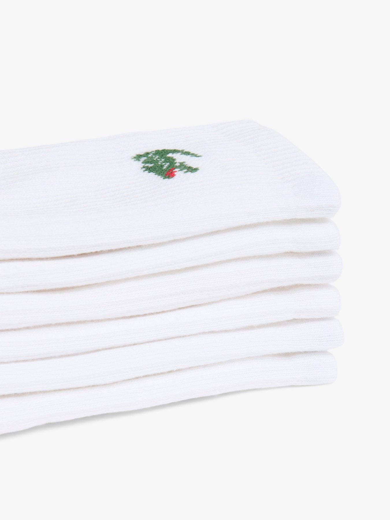 Image 2 of 3 of Lacoste Lacoste 6 Pack Crew Socks - White
