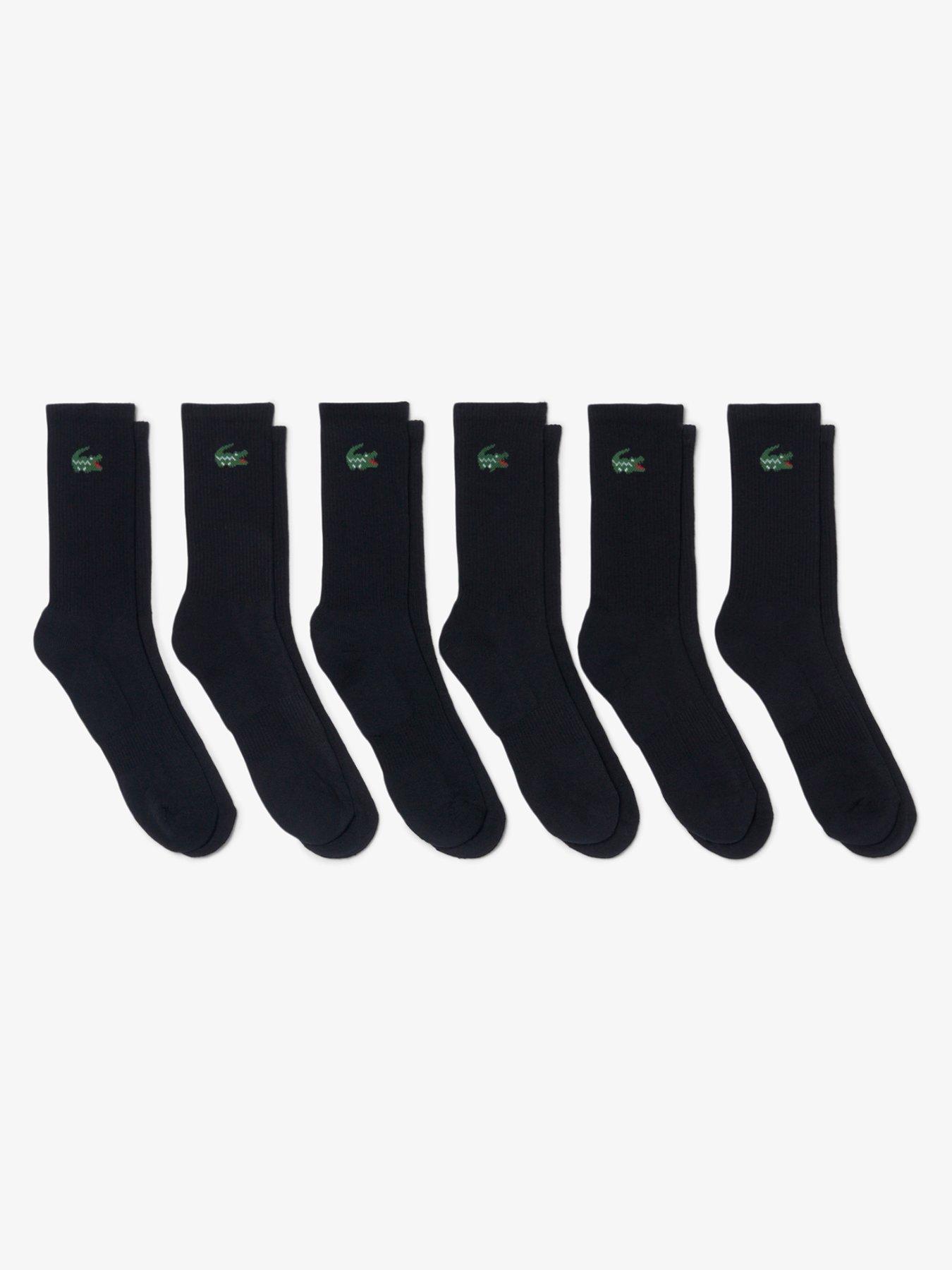 Image 1 of 3 of Lacoste Lacoste 6 Pack Crew Socks - Black