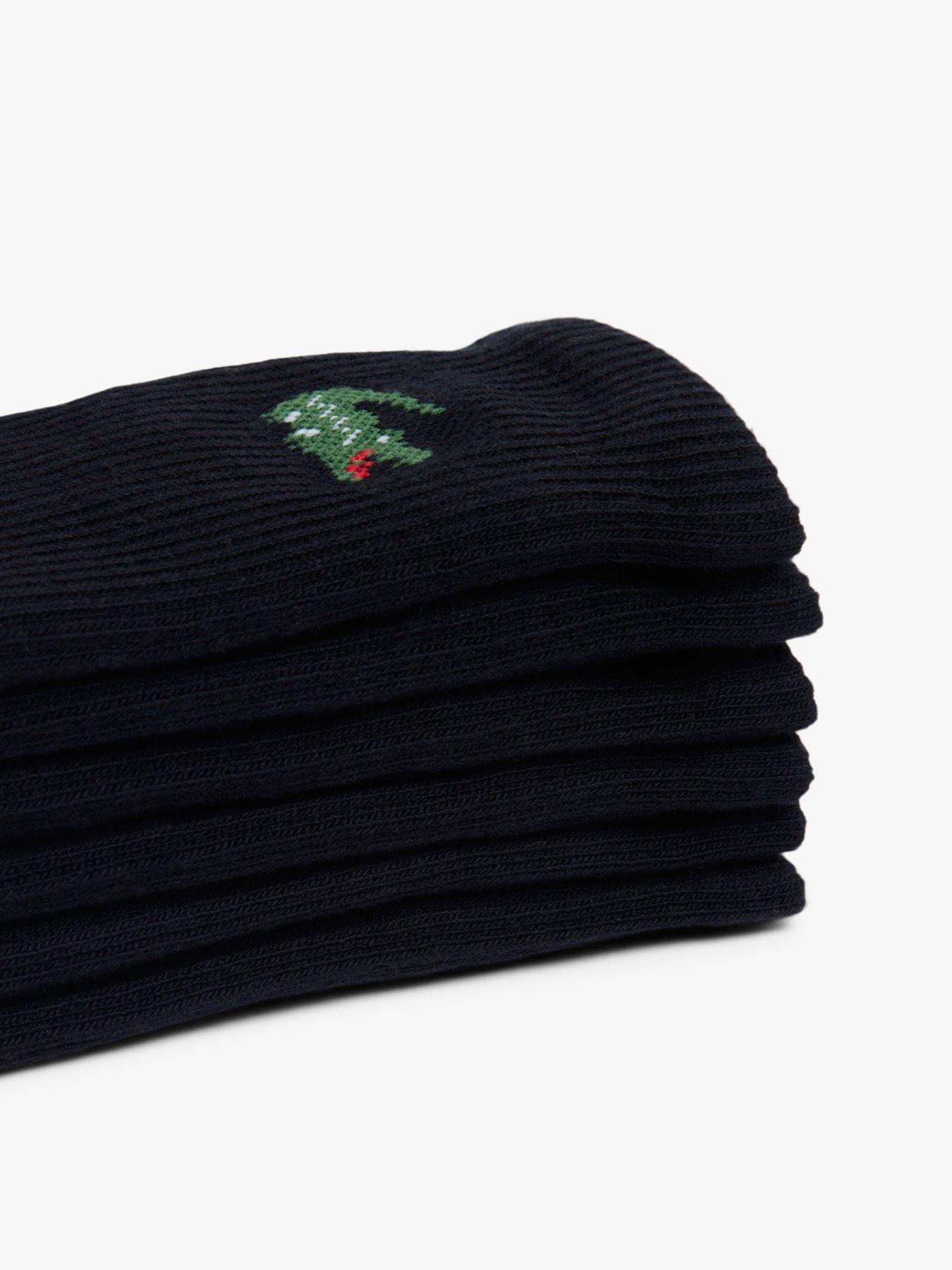 Image 2 of 3 of Lacoste Lacoste 6 Pack Crew Socks - Black