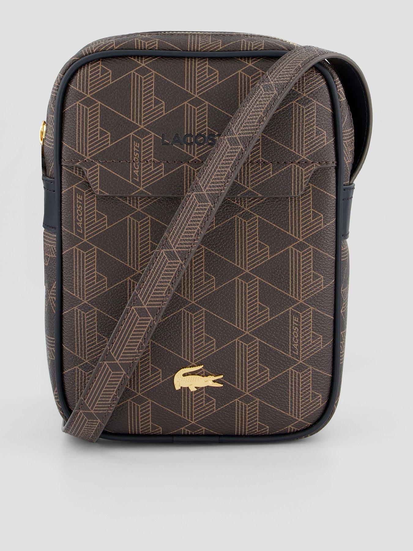 Image 1 of 5 of Lacoste Monogram Cross Body Bag - Brown