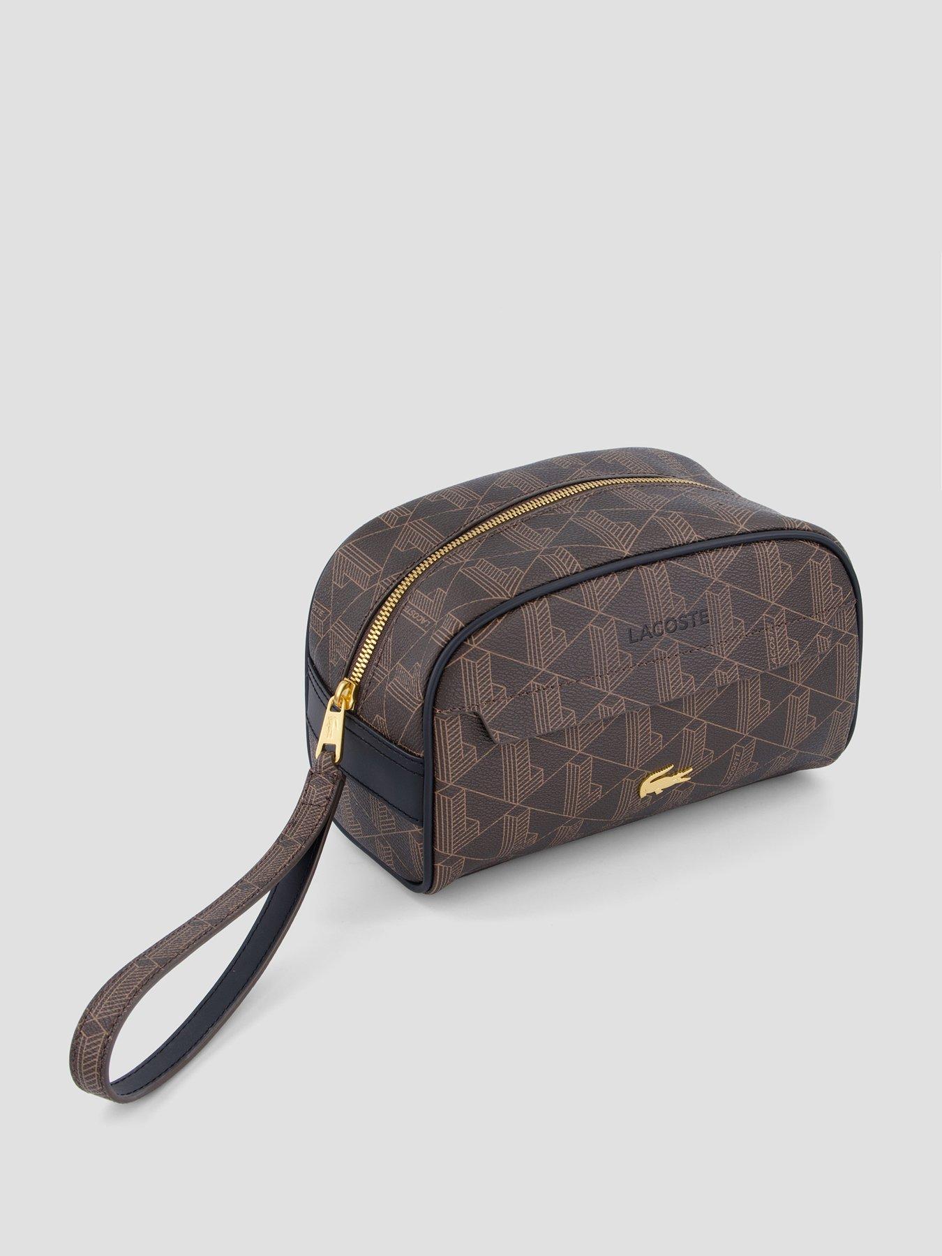 Image 2 of 4 of Lacoste Monogram Wash Bag - Brown