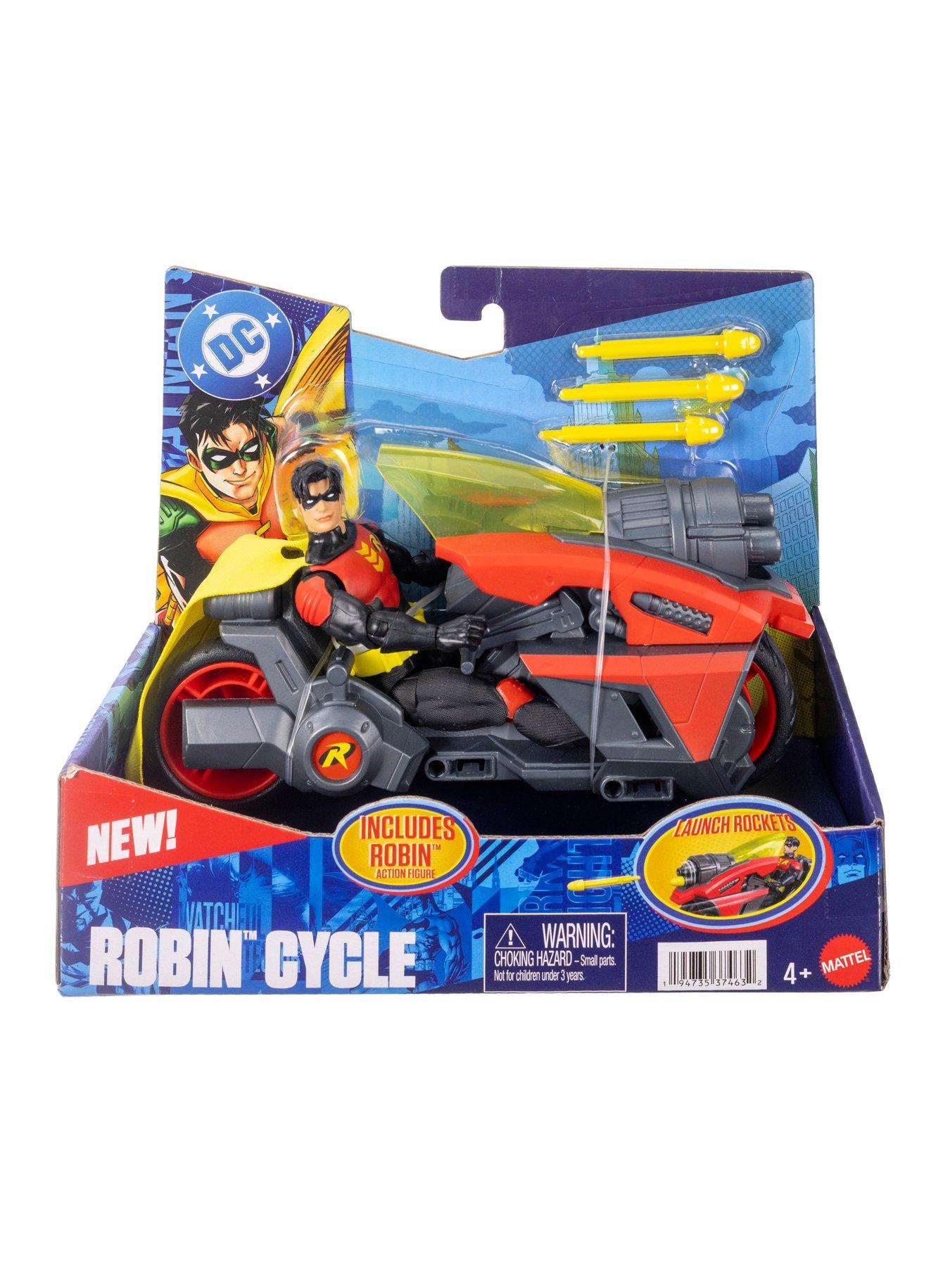 Image 6 of 6 of DC Comics <p>Robin Action Figure &amp; Batlink Robin Cycle Vehicle with Projectile Launcher</p>