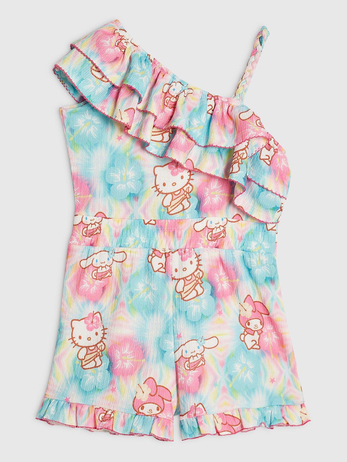 Image 2 of 4 of River Island Older Girls Hello Kitty Playsuit - Blue