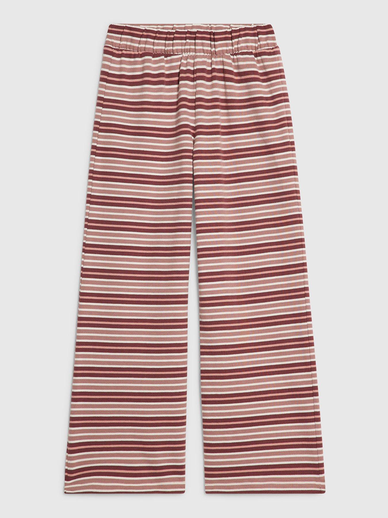 River Island Older Girls Stripe Wide Leg Trousers - Pink