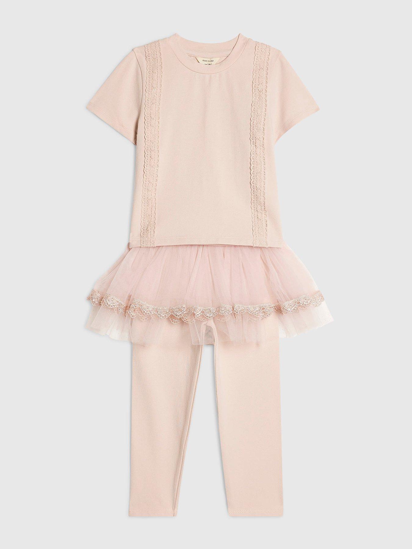 Image 3 of 5 of River Island Baby Girls Tulle Leggings Set - Pink
