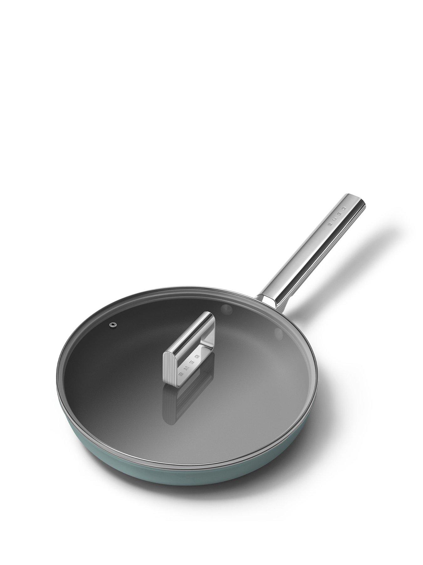 Smeg 28cm Retro Frying Pan, Oven Safe, Aluminium, Emerald Green