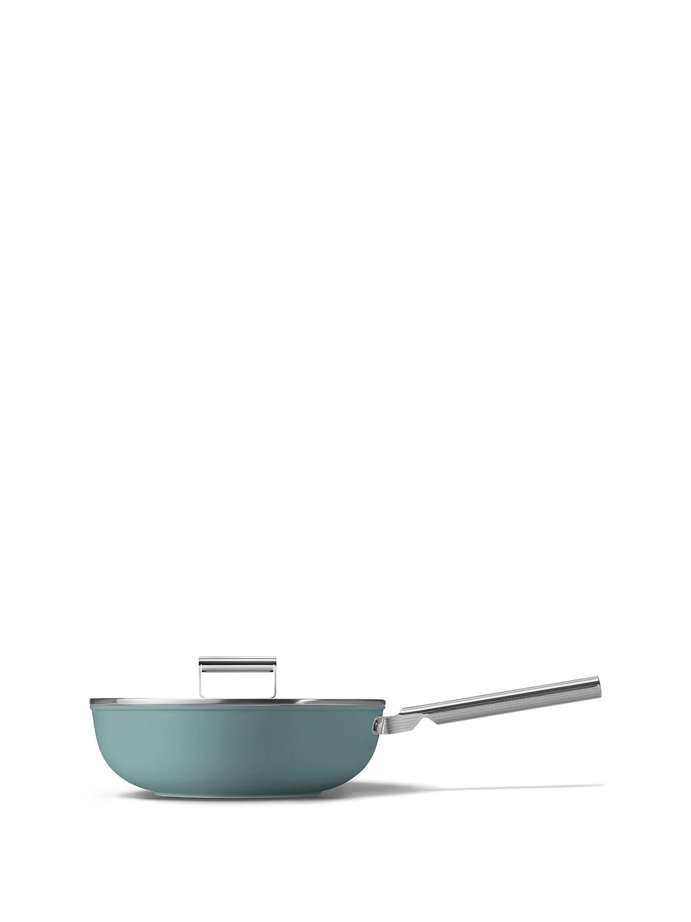 Image 1 of 6 of Smeg 30cm Retro Wok, Oven Safe Aluminium, Emerald Green