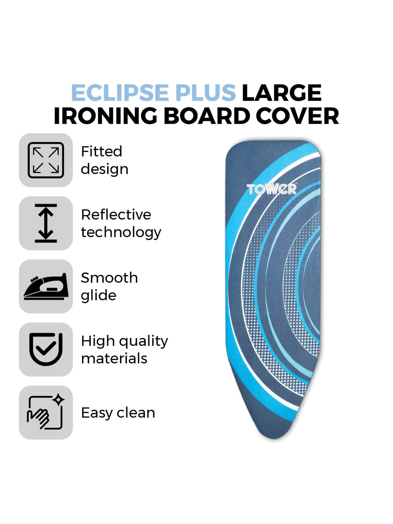 Image 2 of 6 of Tower Replacement Ironing Board Cover, 100% Cotton, Black