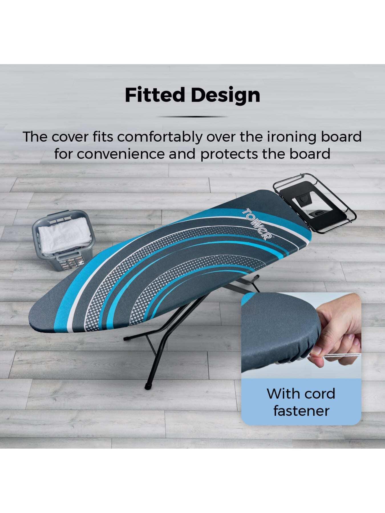 Image 4 of 6 of Tower Replacement Ironing Board Cover, 100% Cotton, Black