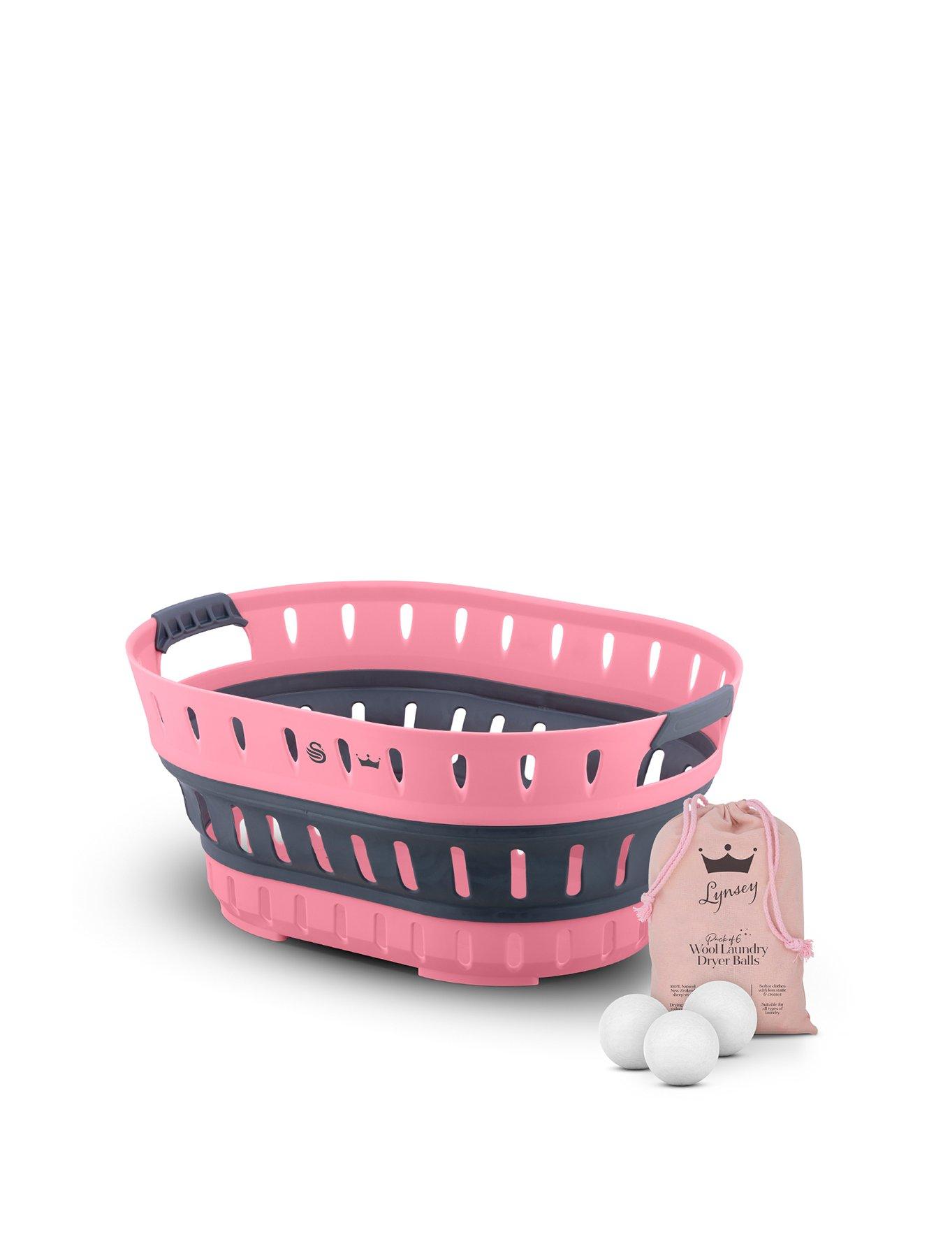 Swan Lynsey 60L Collapsible Laundry Basket  &  Wool Dryer Balls
