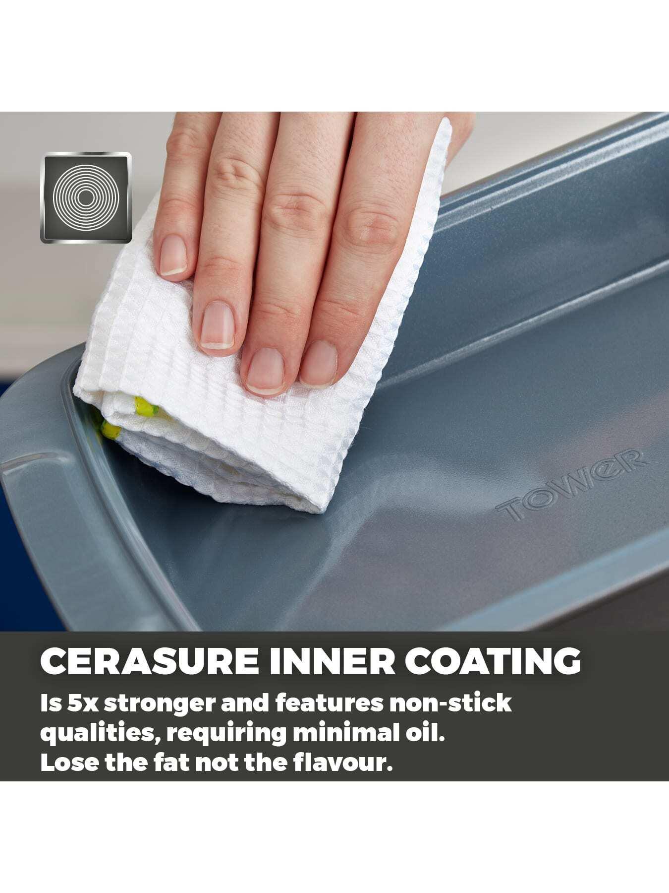 Image 4 of 7 of Tower Cerasure 2 Piece Roasting Tray Set, Non-Stick, Graphite