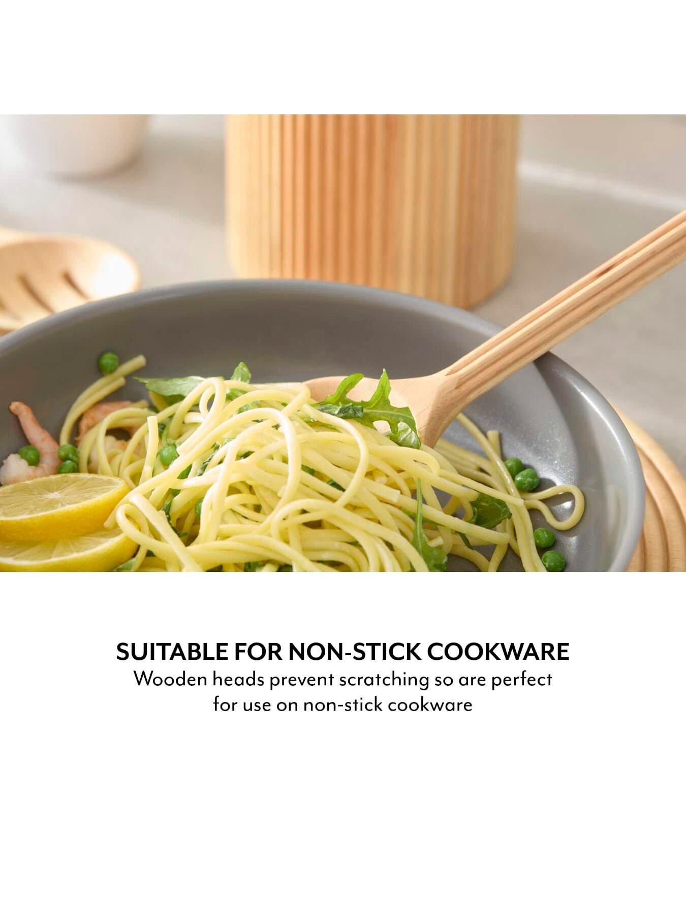 Image 5 of 7 of Sur La Table Set of 4 Utensils with Holder, Colour Me Happy, Natural Wood