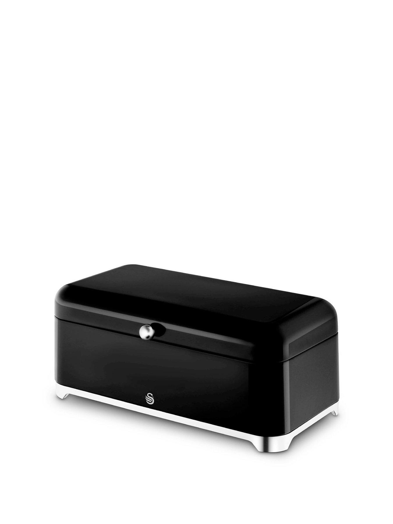 Image 2 of 8 of Swan Solace 16L Bread Bin with Lift Up Hinged Lid, Black
