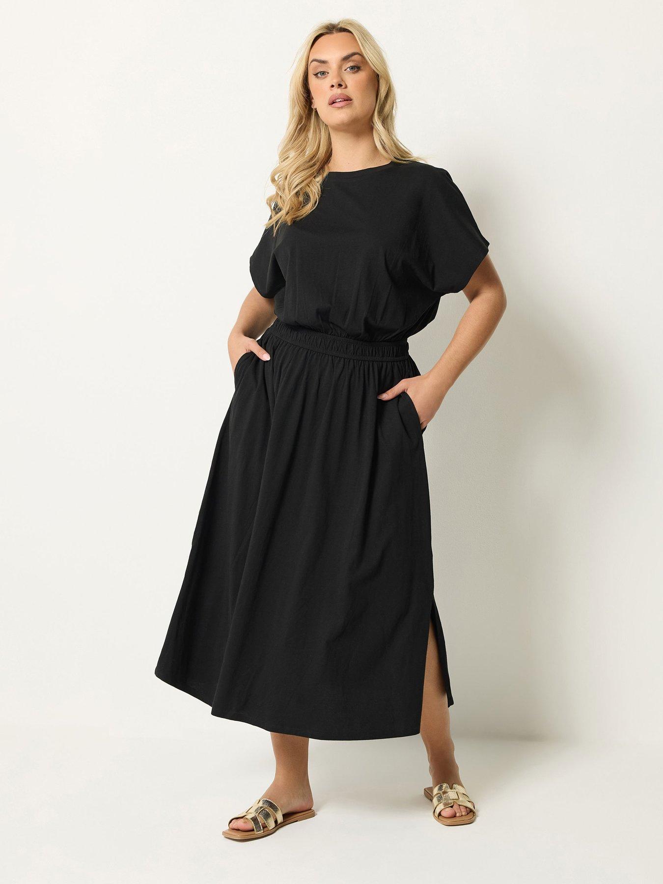 Yours Curve Elasticated Waist Maxi Dress - Black
