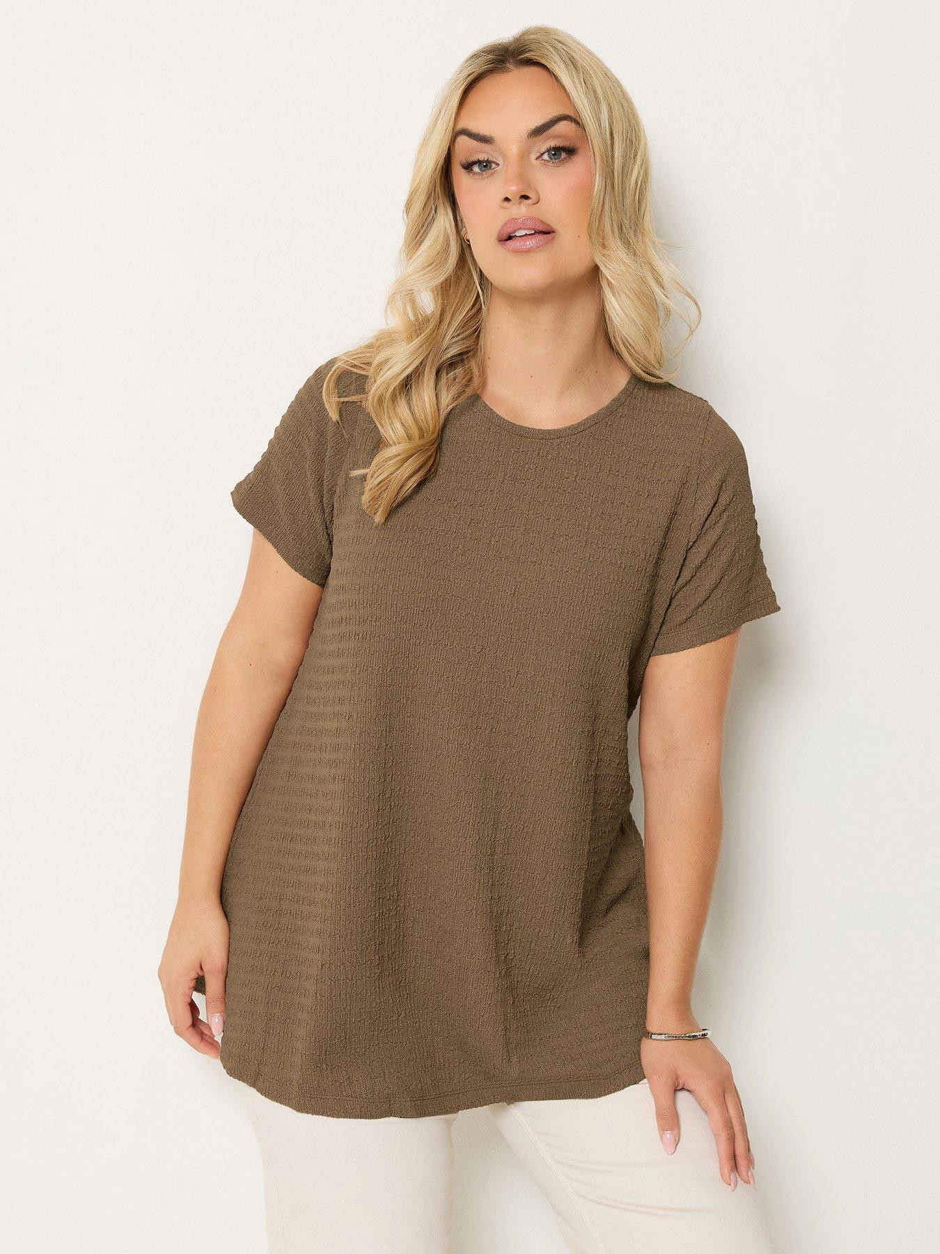 Yours Textured Swing Top - Brown