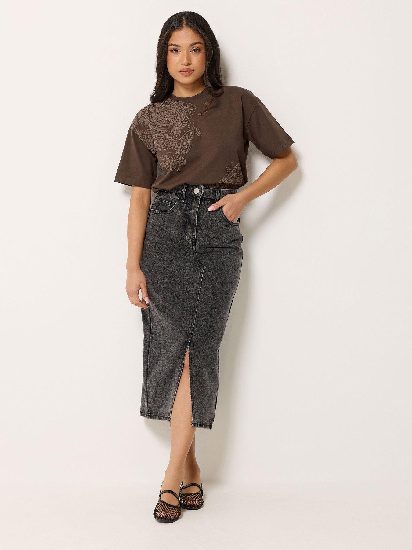Image 3 of 4 of PixieGirl Petite Paisley Puff Short Sleeve T-Shirt - Brown