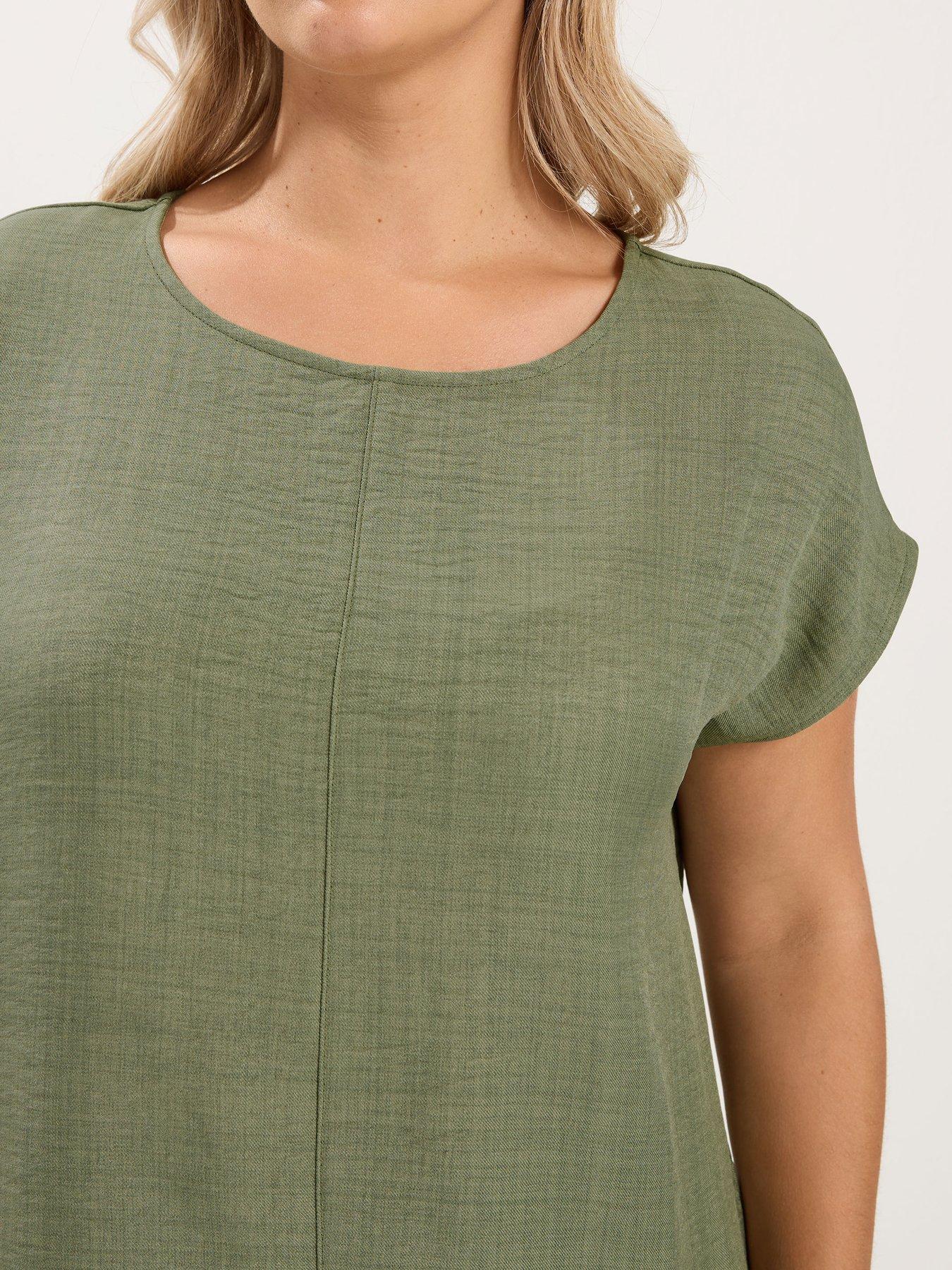 Image 4 of 4 of Yours Curve Seam Detail Co-Ord Top - Green