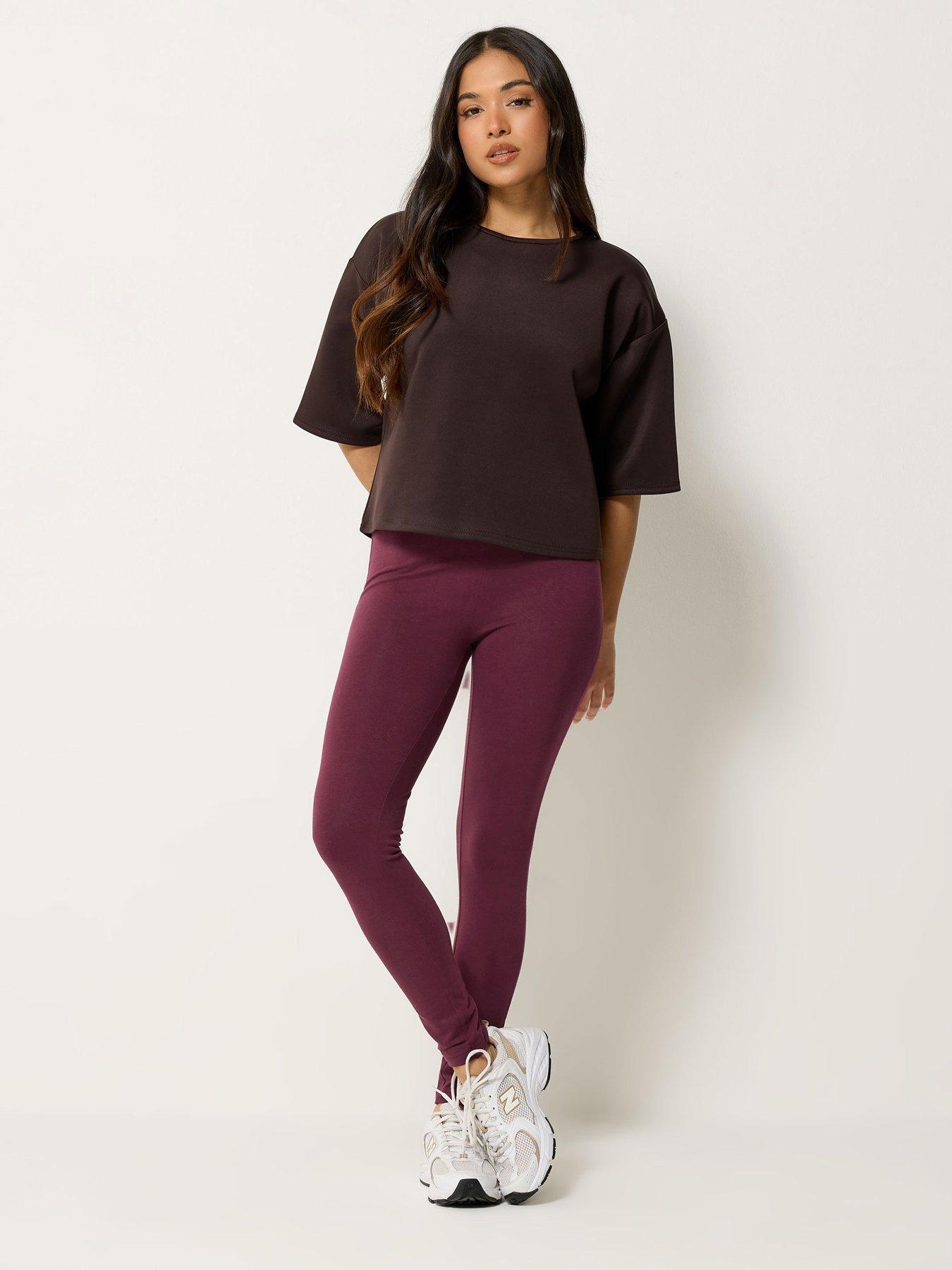 Image 1 of 4 of Yours Petite 2 Pack Leggings - Red