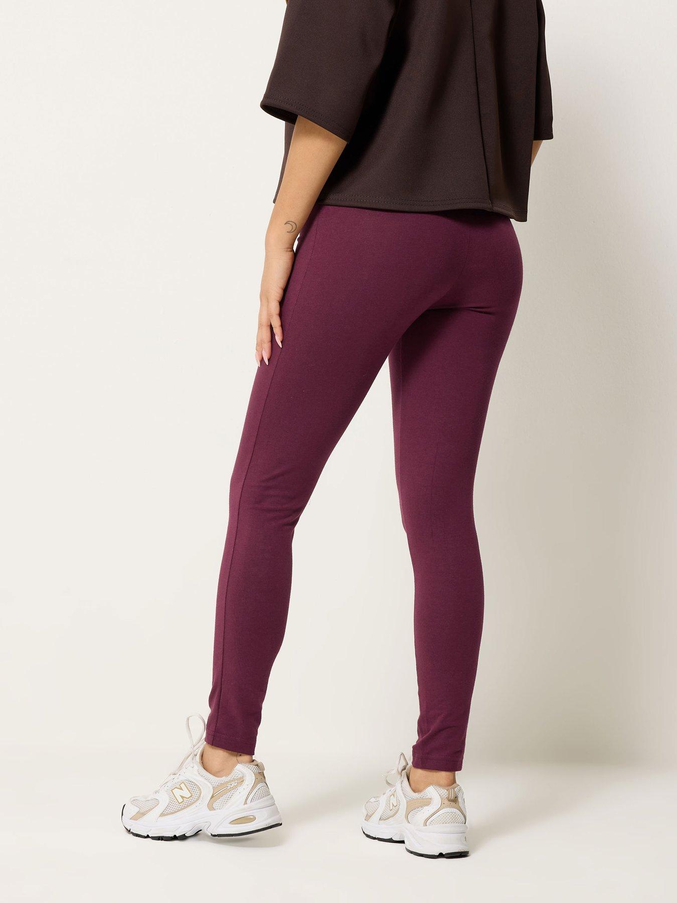 Image 2 of 4 of Yours Petite 2 Pack Leggings - Red