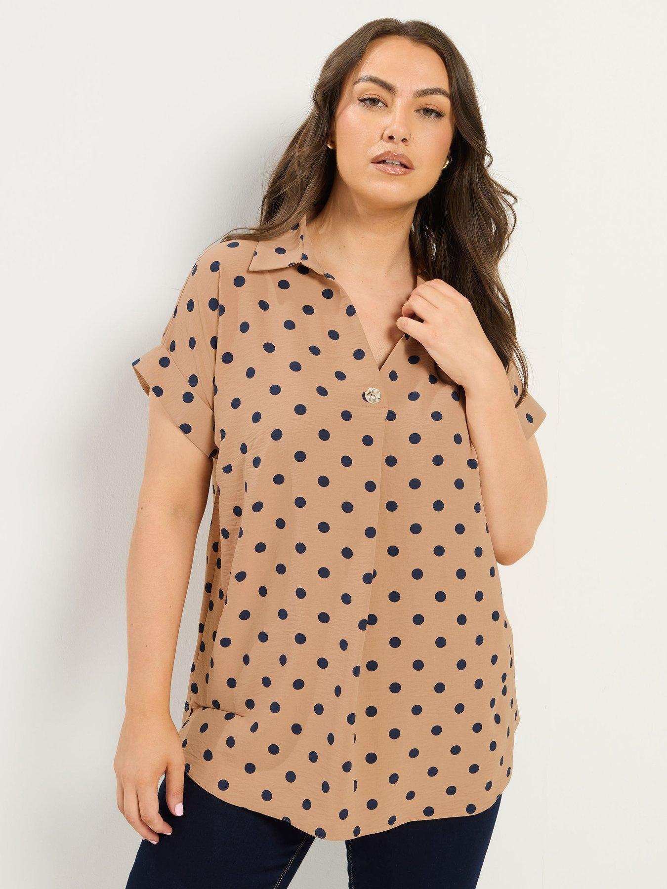 Yours Curve Pleat Front Shirt - Cream
