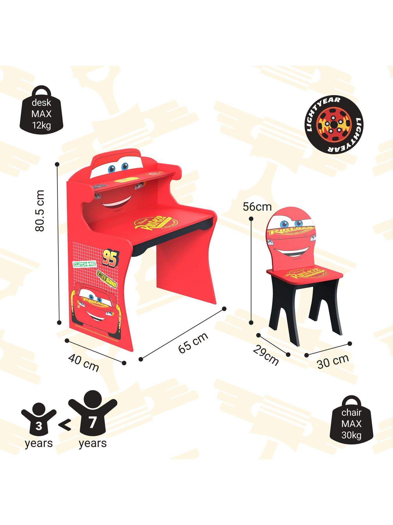 Image 4 of 6 of Disney Cars Disney Cars Lightning McQueen Study Desk and Chair Set