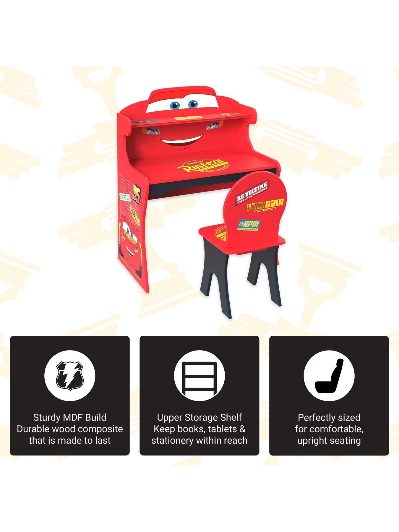 Image 5 of 6 of Disney Cars Disney Cars Lightning McQueen Study Desk and Chair Set