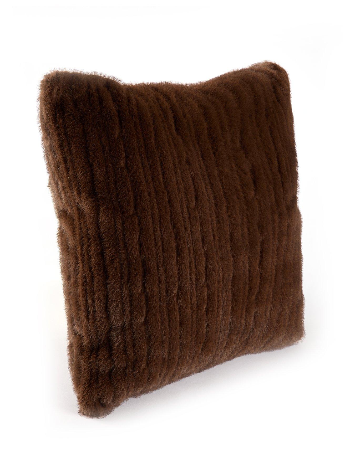 Image 3 of 7 of Michelle Keegan Home Faux Fur Cut Stripe Cushion 50x50cm