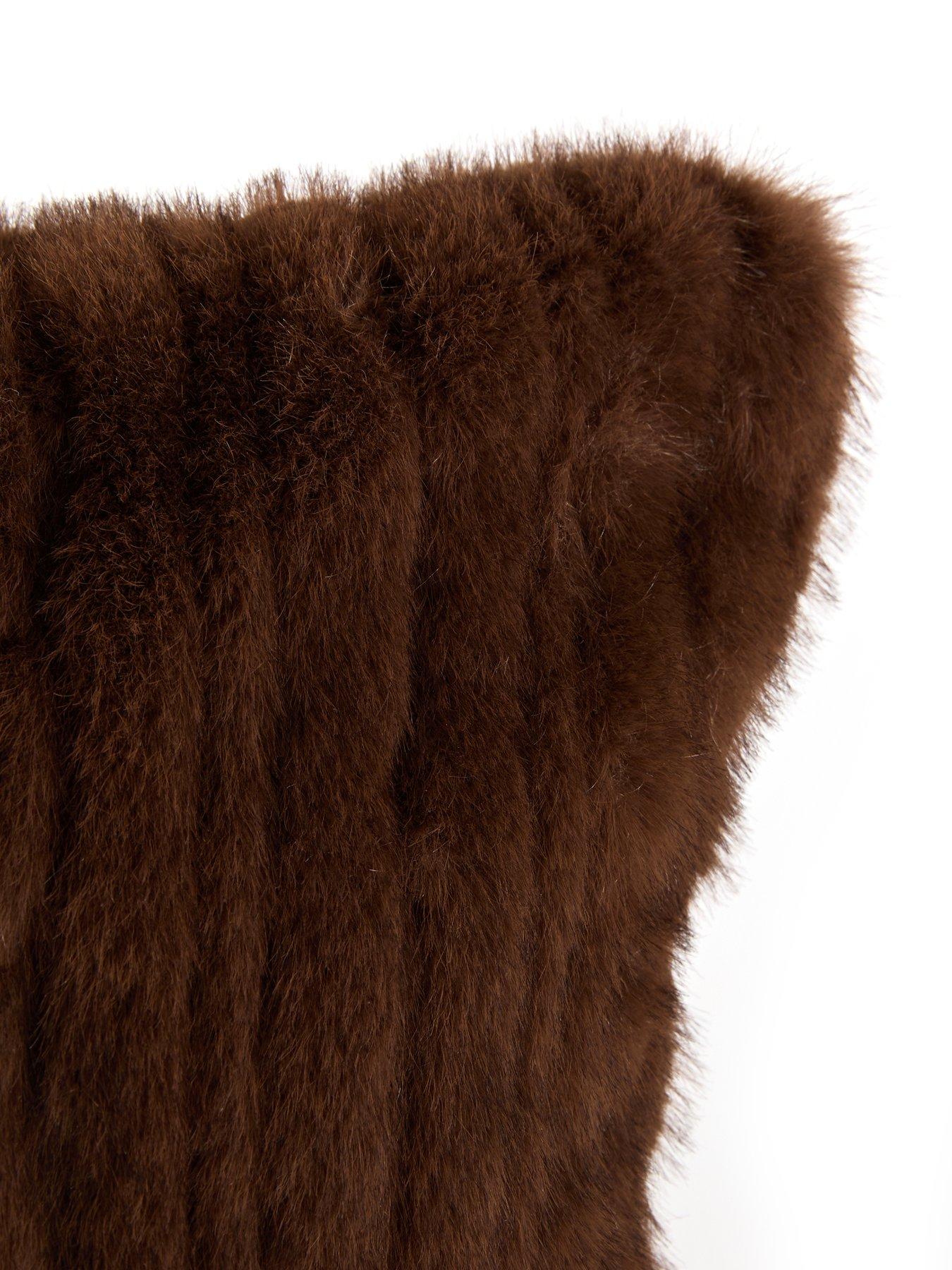 Image 4 of 7 of Michelle Keegan Home Faux Fur Cut Stripe Cushion 50x50cm