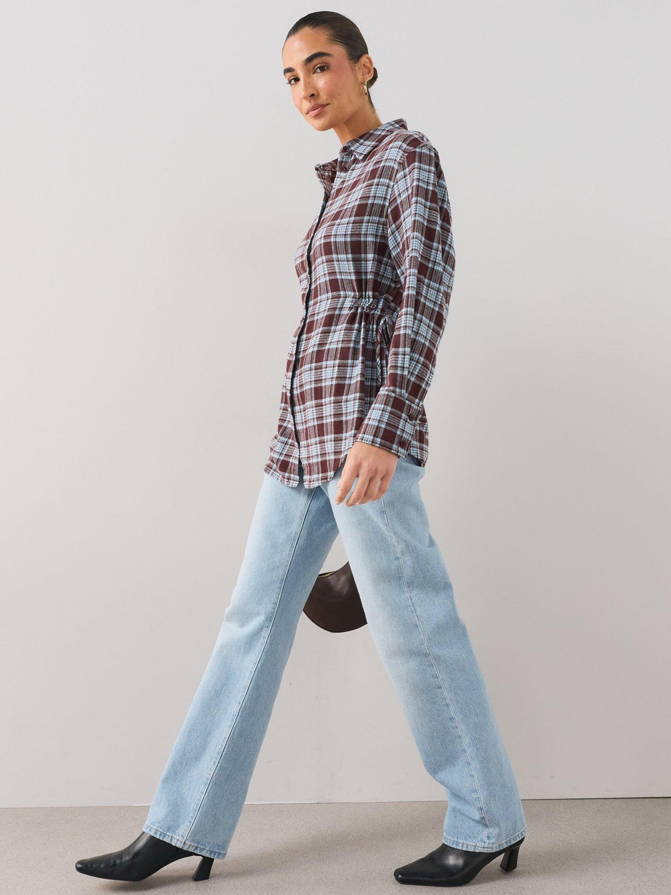 The Very Collection Ruched Detail Check Shirt