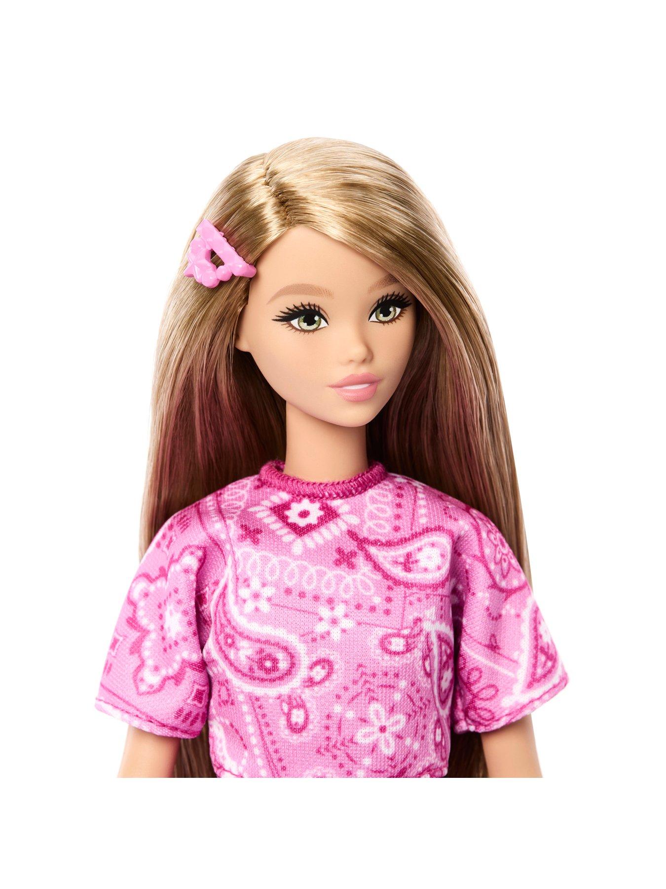 Image 3 of 7 of Barbie Barbie Fashionistas Style Doll #249 in Pink Paisley Outfit