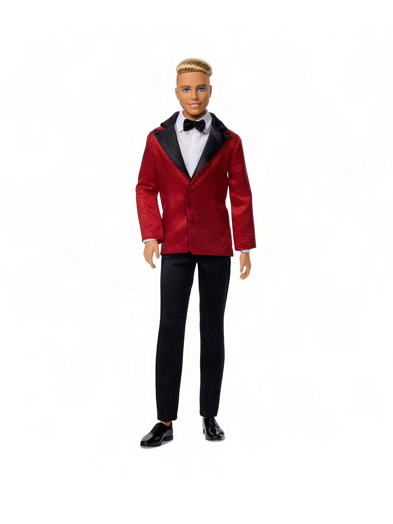 Barbie Signature 2026 Holiday Blonde Ken Collectible Fashion Doll wearing Full Suit with Red Jacket