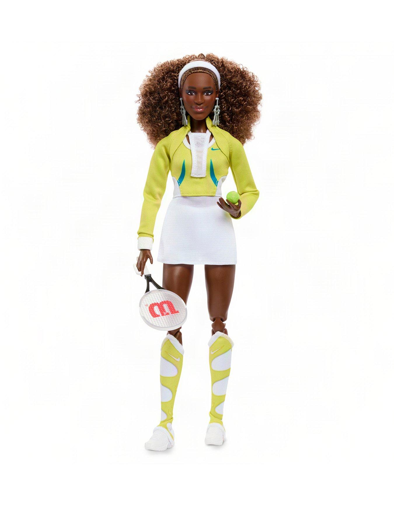 Image 1 of 7 of Barbie Serena Williams Collectible Fashion Doll with Tennis Racket and Ball