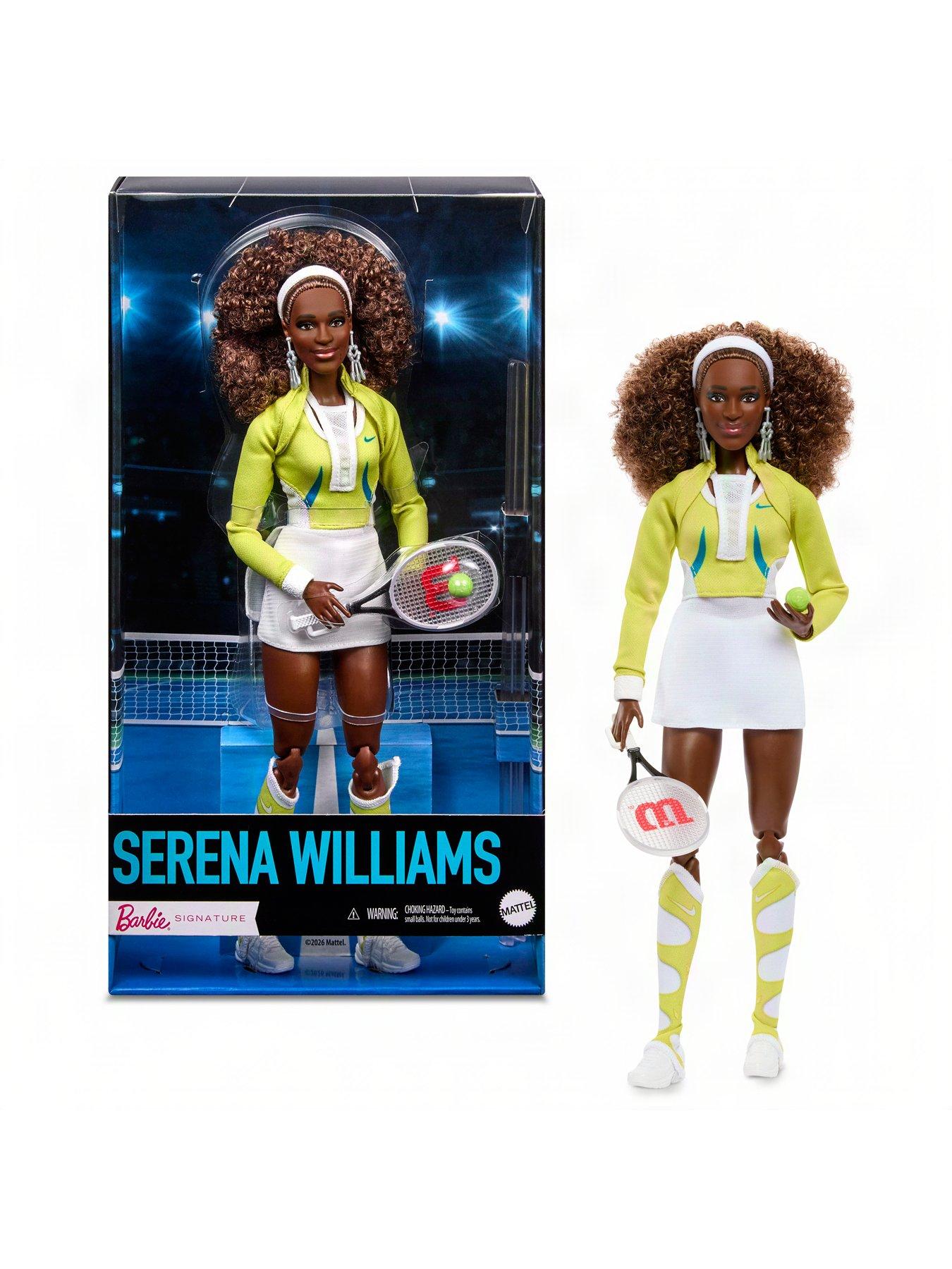 Image 2 of 7 of Barbie Serena Williams Collectible Fashion Doll with Tennis Racket and Ball