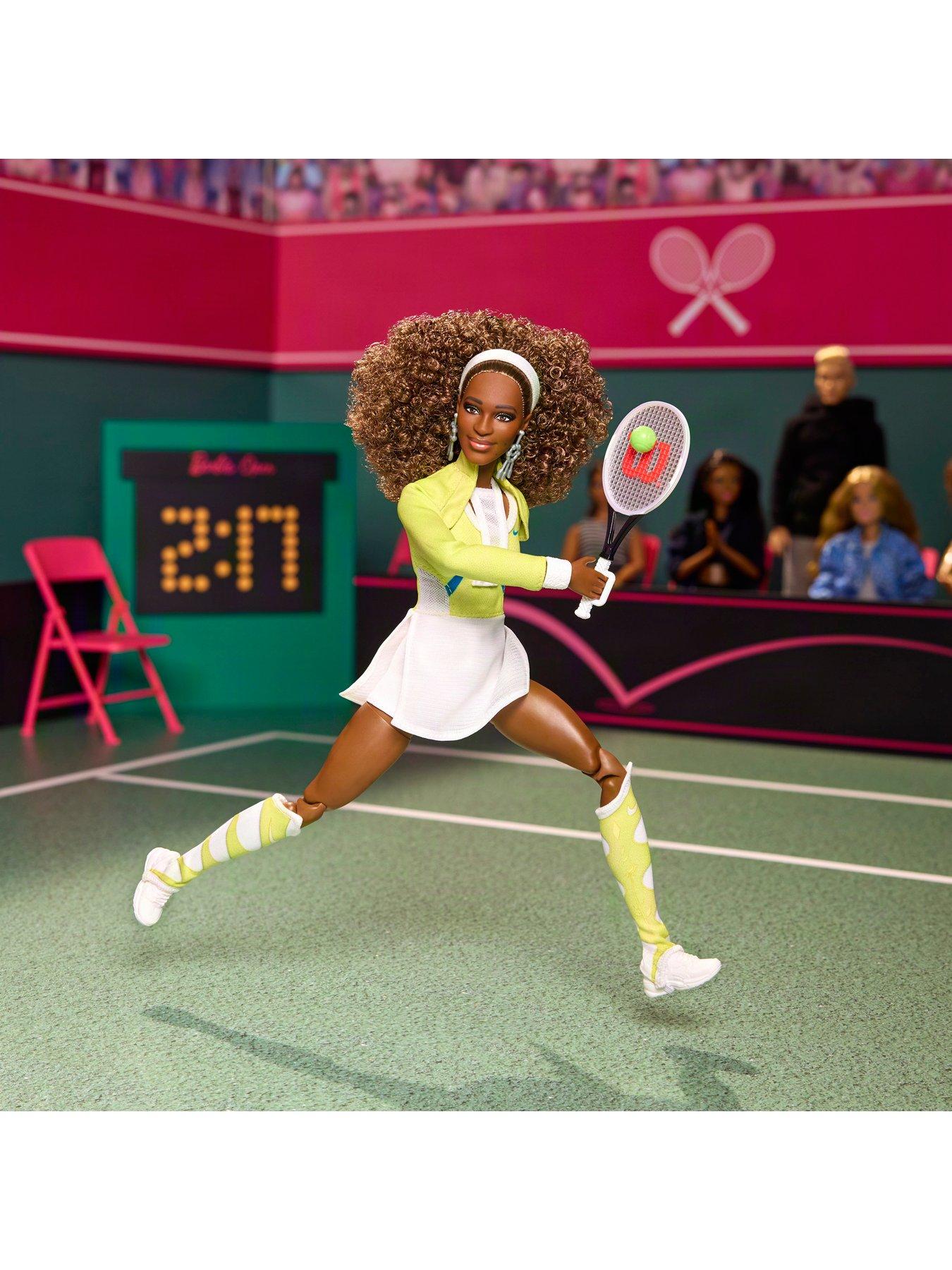Image 3 of 7 of Barbie Serena Williams Collectible Fashion Doll with Tennis Racket and Ball