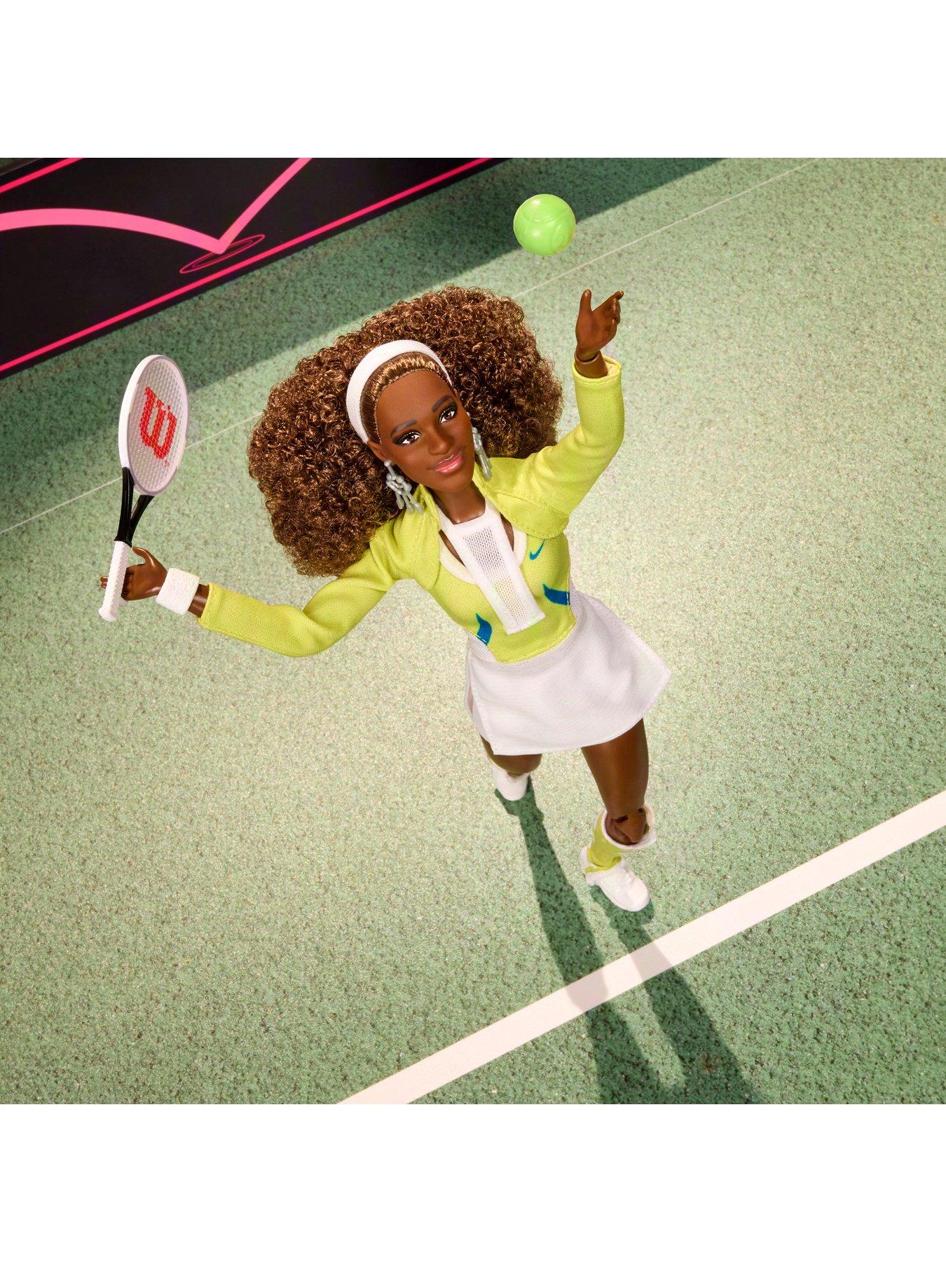 Image 4 of 7 of Barbie Serena Williams Collectible Fashion Doll with Tennis Racket and Ball